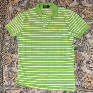 Vintage Polo by Ralph Lauren Green & White Striped Shirt